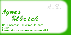 agnes ulbrich business card